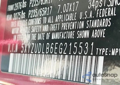 2014 Hyundai Santa Fe Sport 2.4L z USA, uszkodzony, nr VIN 5XYZUDLB6EG215531